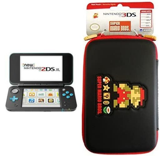 Nintendo 2DS Console Black & Turquoise w/Charging Cable & Carrying Case [Loose Game/System/Item]